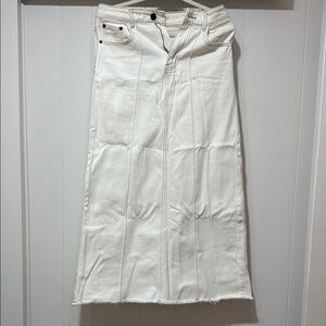 DISSH Della Off White Column Denim Skirt